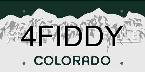 4FIDDY Colorado License Plate