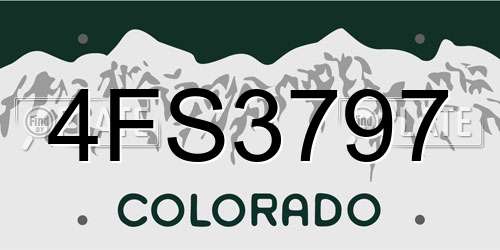 4FS3797 Colorado License Plate