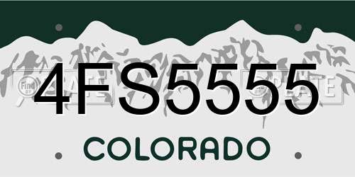 4FS5555 Colorado License Plate