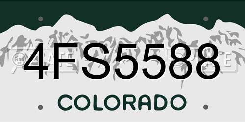 4FS5588 Colorado License Plate