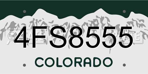 4FS8555 Colorado License Plate