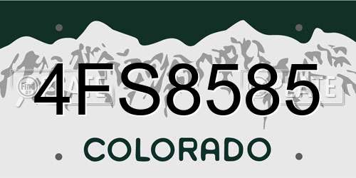 4FS8585 Colorado License Plate