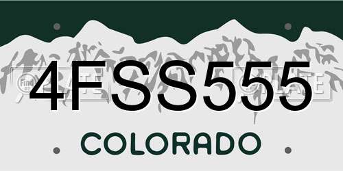 4FSS555 Colorado License Plate