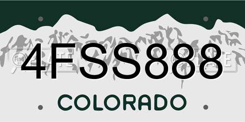 4FSS888 Colorado License Plate