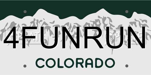 4FUNRUN Colorado License Plate
