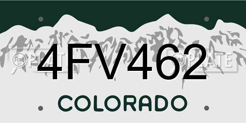 4FV462 Colorado License Plate