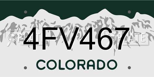 4FV467 Colorado License Plate