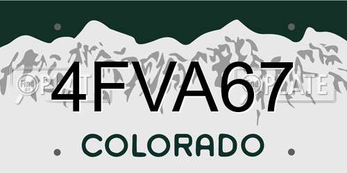 4FVA67 Colorado License Plate