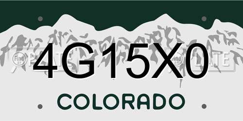 4G15X0 Colorado License Plate