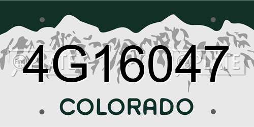 4G16047 Colorado License Plate