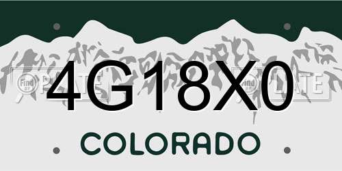 4G18X0 Colorado License Plate
