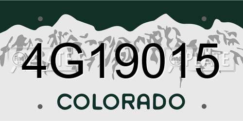 4G19015 Colorado License Plate