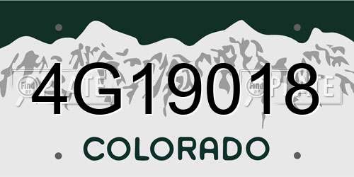 4G19018 Colorado License Plate