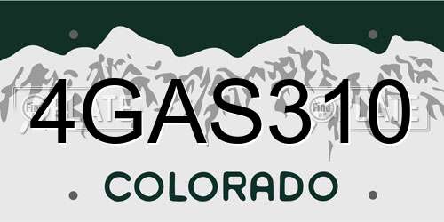 4GAS310 Colorado License Plate