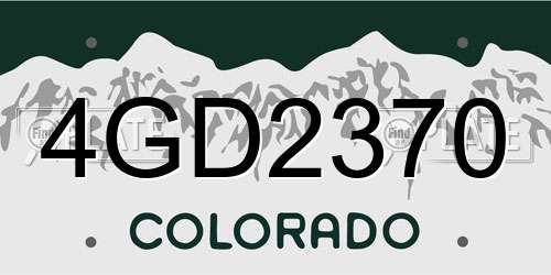 4GD2370 Colorado License Plate