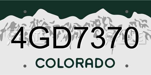 4GD7370 Colorado License Plate