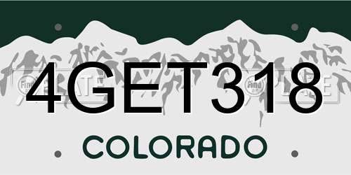 4GET318 Colorado License Plate