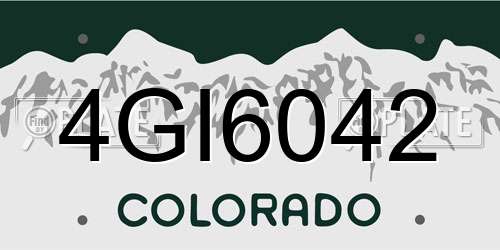 4GI6042 Colorado License Plate