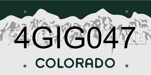 4GIG047 Colorado License Plate