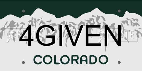 4GIVEN Colorado License Plate