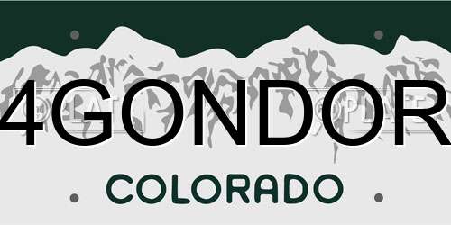 4GONDOR Colorado License Plate