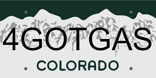 4GOTGAS Colorado License Plate