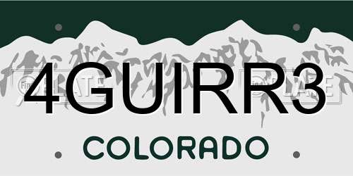 4GUIRR3 Colorado License Plate