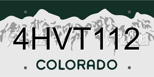 4HVT112 Colorado License Plate