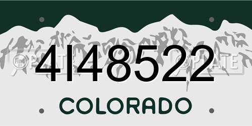4I48522 Colorado License Plate