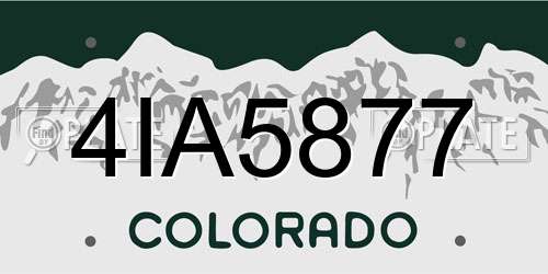 4IA5877 Colorado License Plate