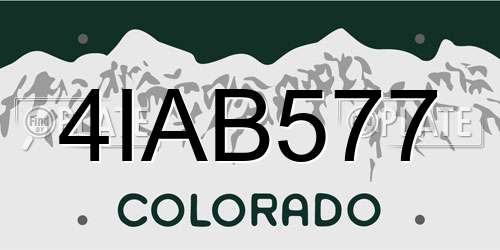 4IAB577 Colorado License Plate