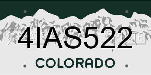 4IAS522 Colorado License Plate