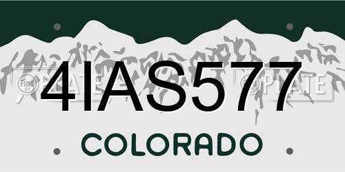 4IAS577 Colorado License Plate