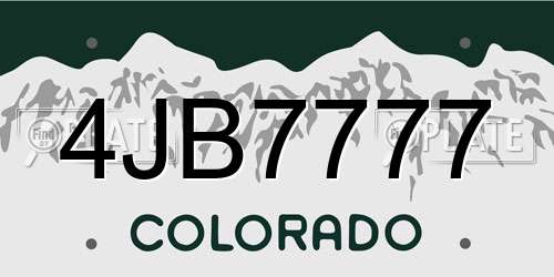 4JB7777 Colorado License Plate