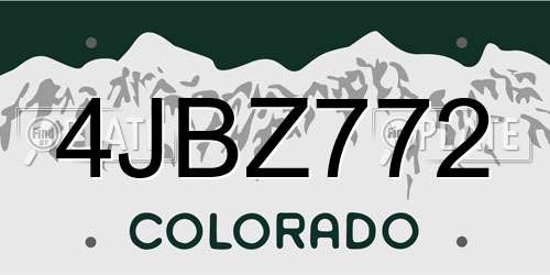 4JBZ772 Colorado License Plate