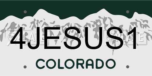 4JESUS1 Colorado License Plate