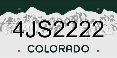 4JS2222 Colorado License Plate