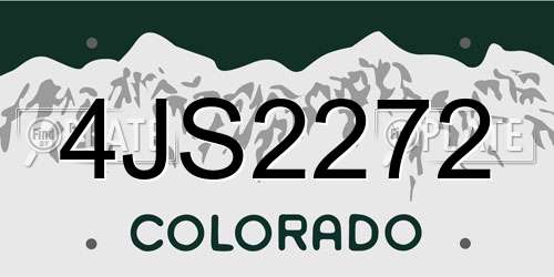 4JS2272 Colorado License Plate