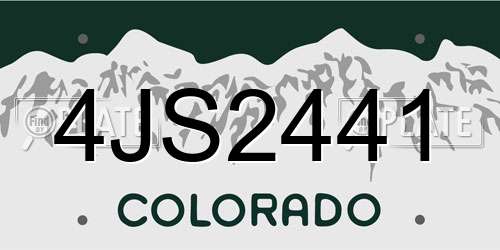 4JS2441 Colorado License Plate