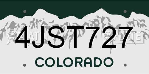 4JST727 Colorado License Plate