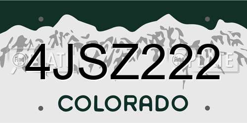 4JSZ222 Colorado License Plate