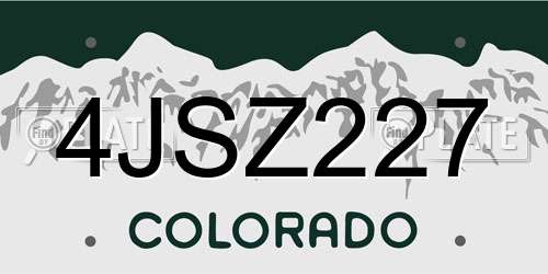 4JSZ227 Colorado License Plate
