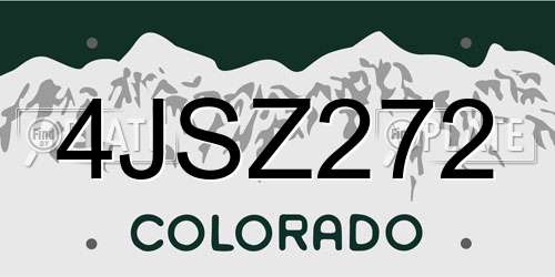 4JSZ272 Colorado License Plate