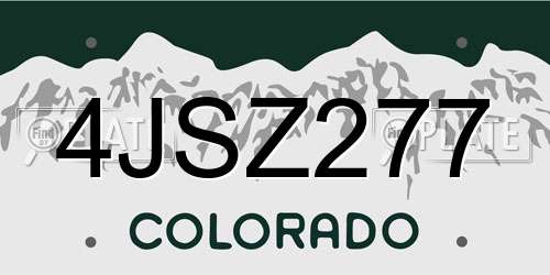 4JSZ277 Colorado License Plate