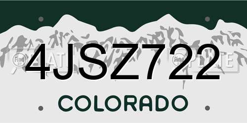 4JSZ722 Colorado License Plate