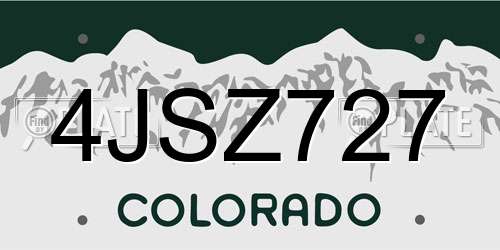 4JSZ727 Colorado License Plate