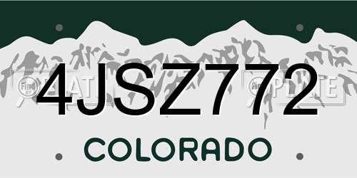 4JSZ772 Colorado License Plate