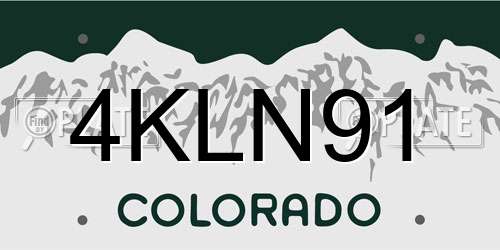 4KLN91 Colorado License Plate