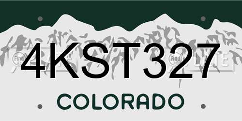 4KST327 Colorado License Plate