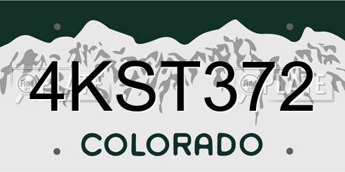 4KST372 Colorado License Plate